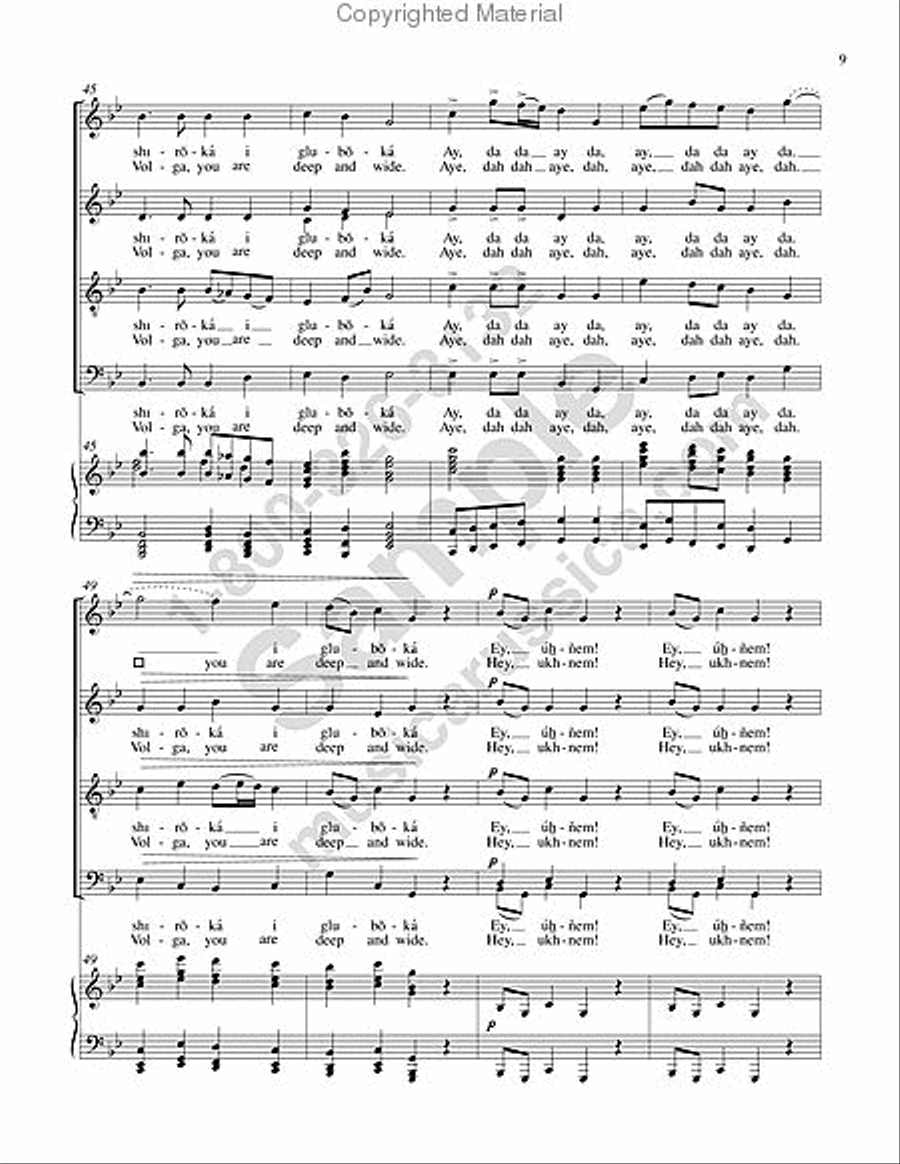Song of the Volga Boat-Men 4-Part scores gallery preview page 7
