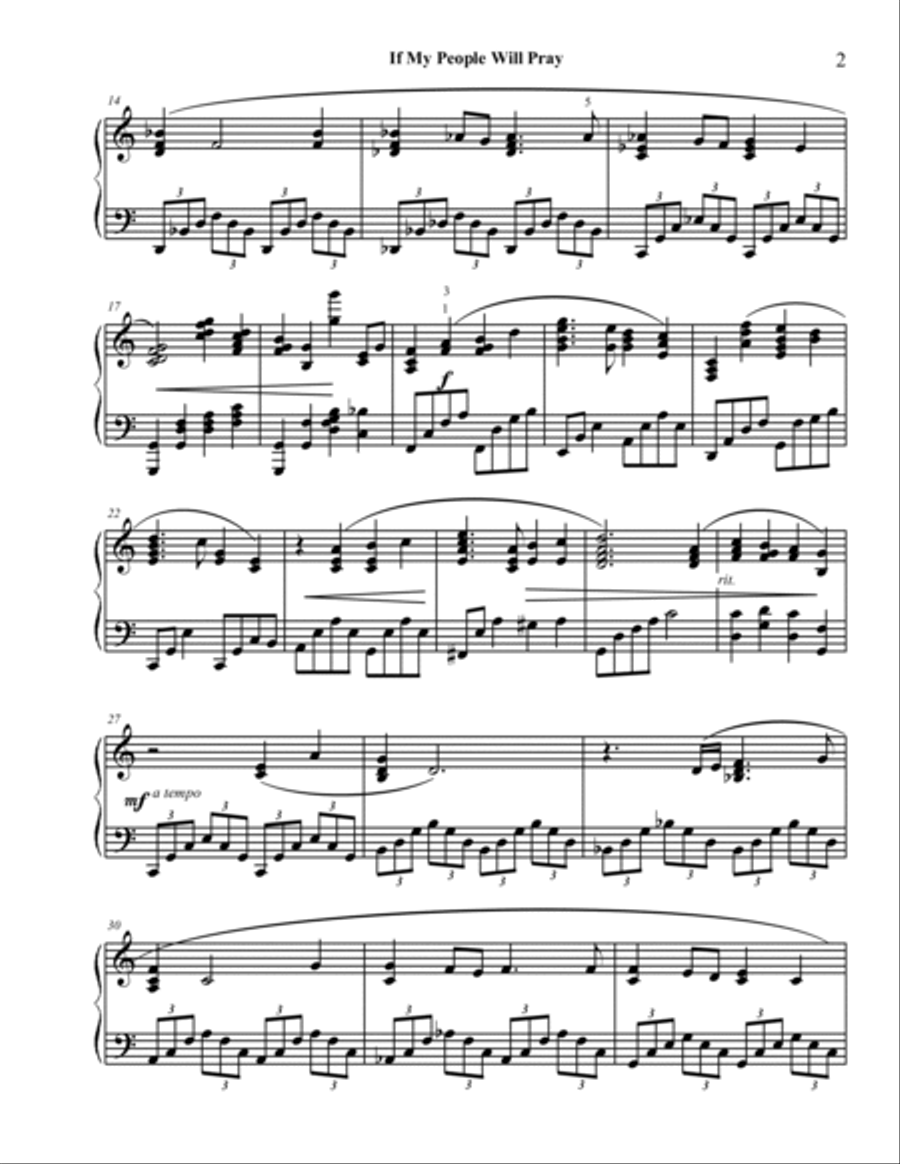If My People Will Pray Piano Solo scores gallery preview page 3