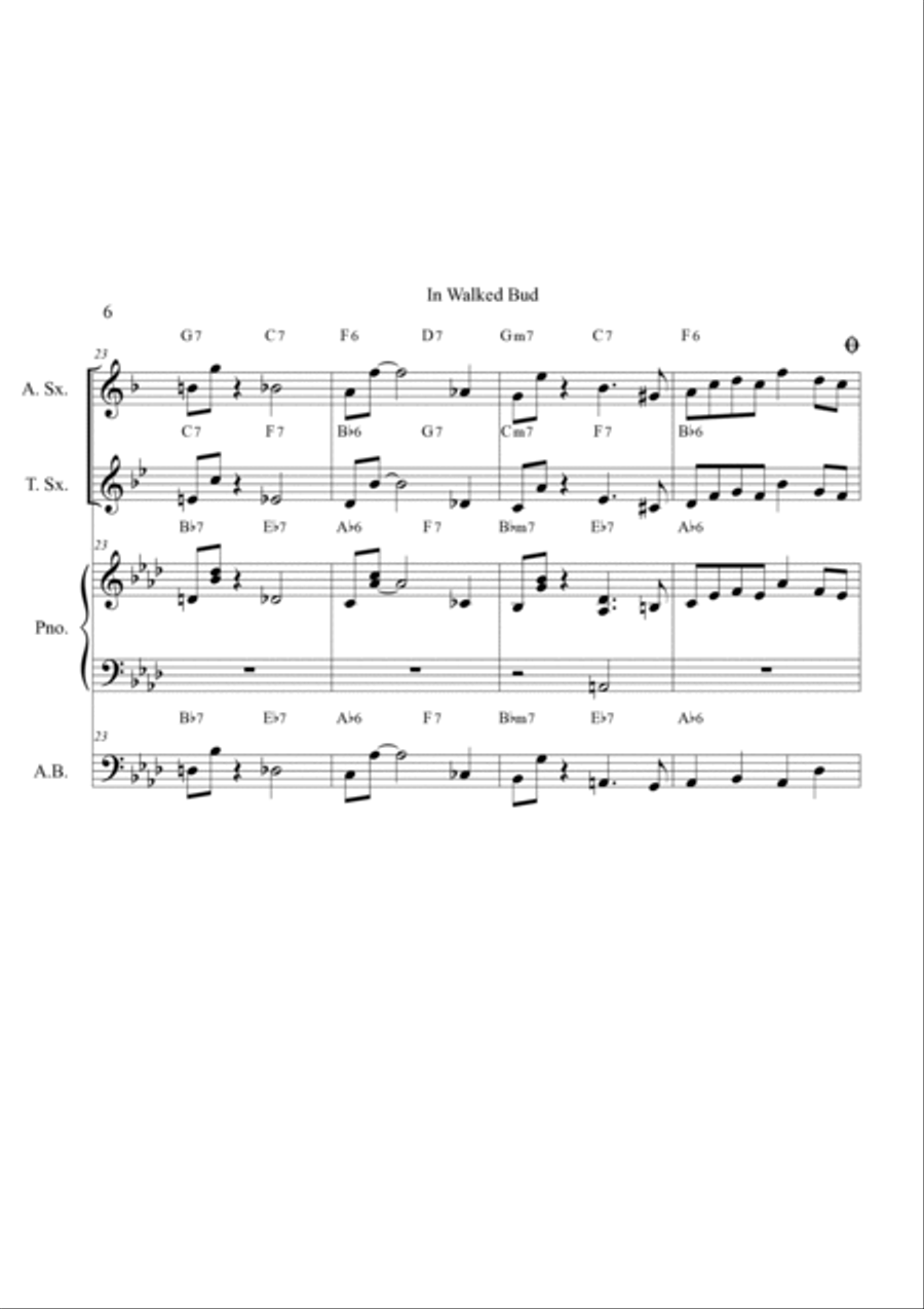 In Walked Bud Jazz Ensemble scores gallery preview page 6