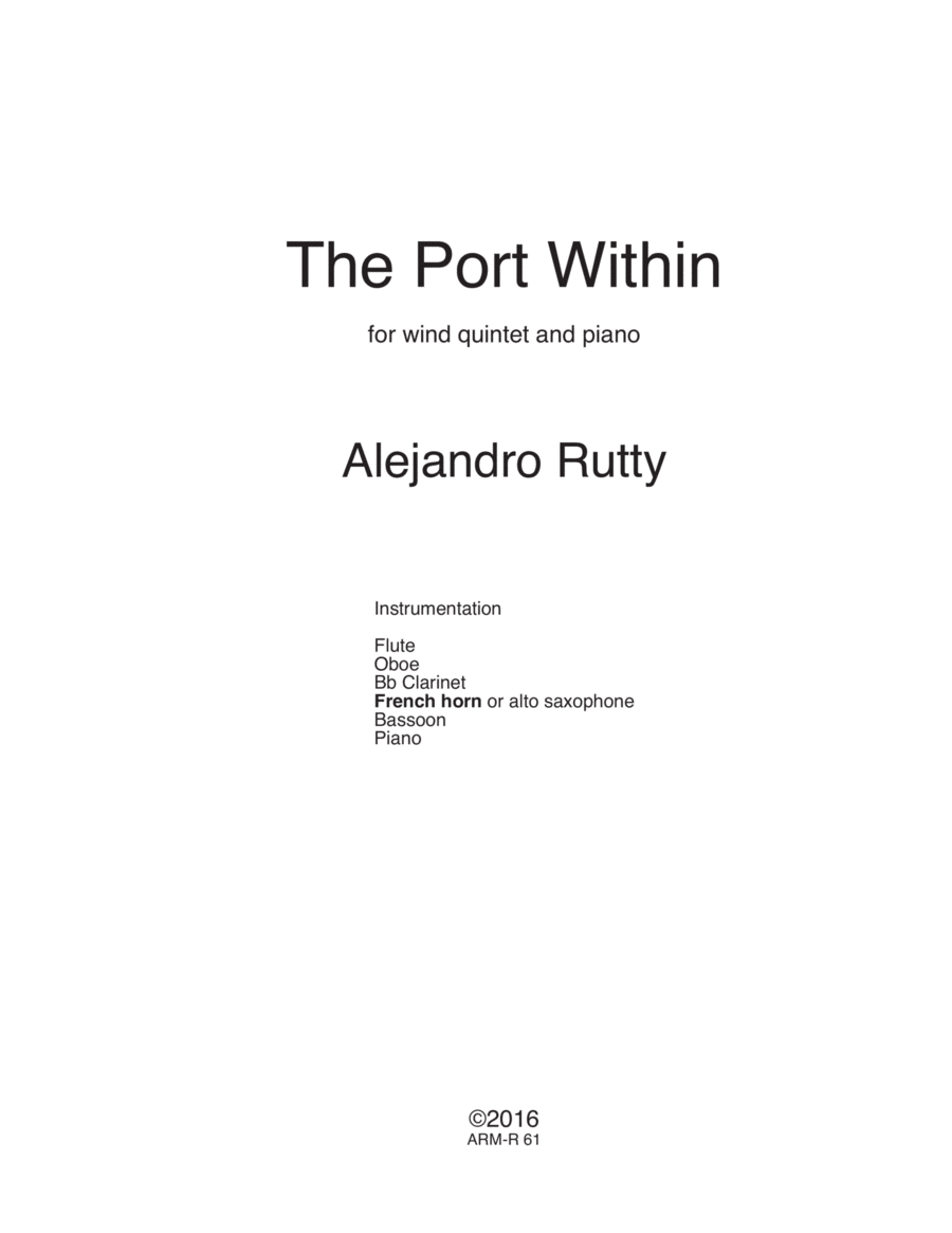 The Port Within - for wind quintet and piano image number null