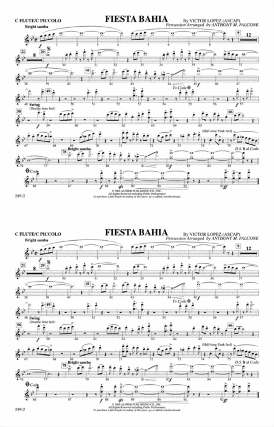 Fiesta Bahia: Flute Marching Band scores gallery preview page 1