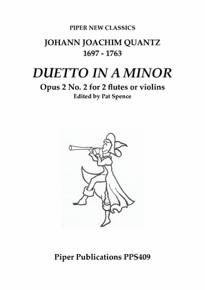 Book cover for J.J. QUANTZ: DUETTO IN A MINOR OPUS 2 No. 2 for 2 flutes or violins PPS409