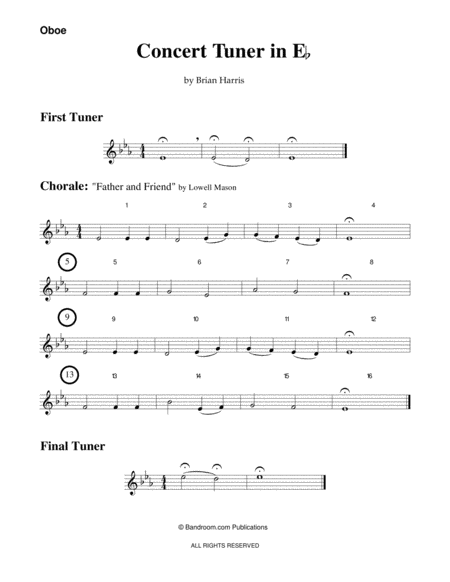 CONCERT TUNER IN E-FLAT (young concert band warm up; very easy; score & parts) image number null