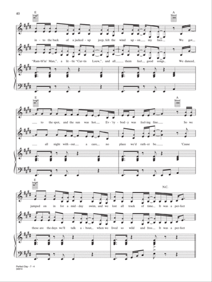 Perfect Day Piano, Vocal, Guitar scores gallery preview page 4