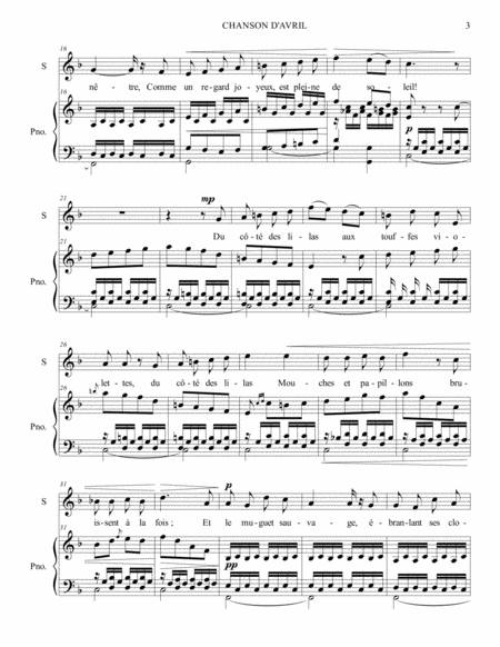 CHANSON D'AVRIL - BIZET - For Soprano e Piano image number null