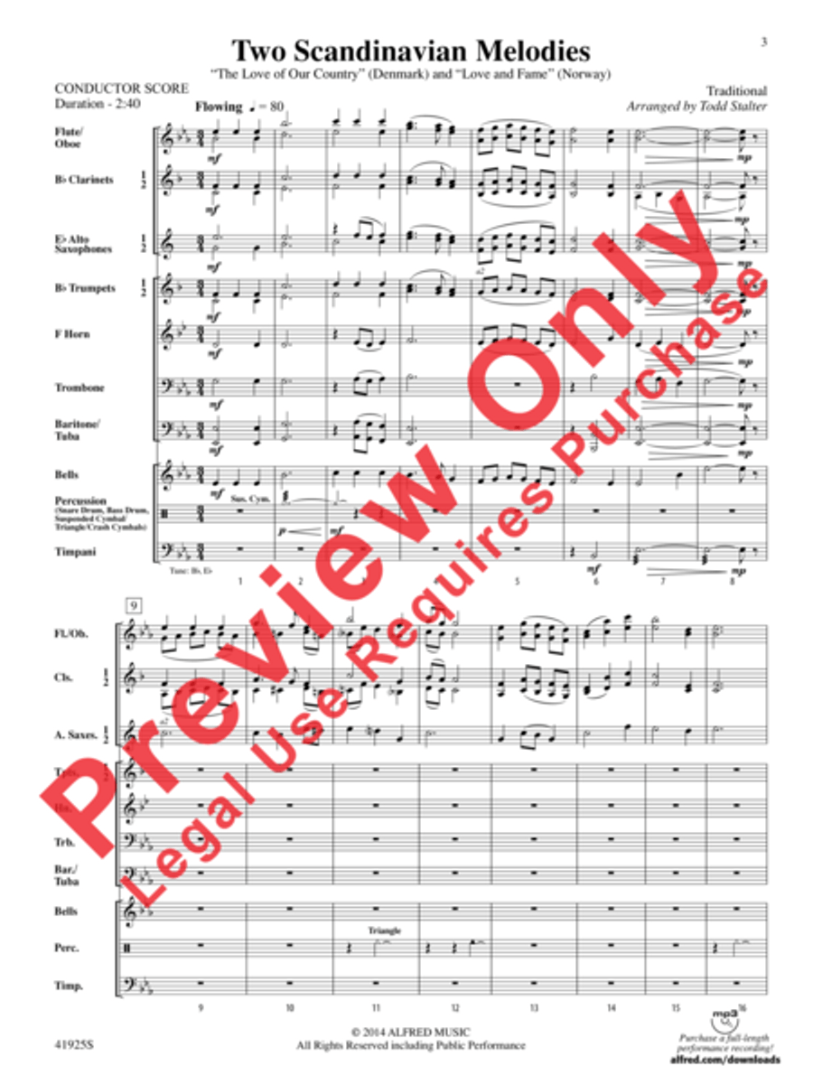 Two Scandinavian Melodies Concert Band scores gallery preview page 3