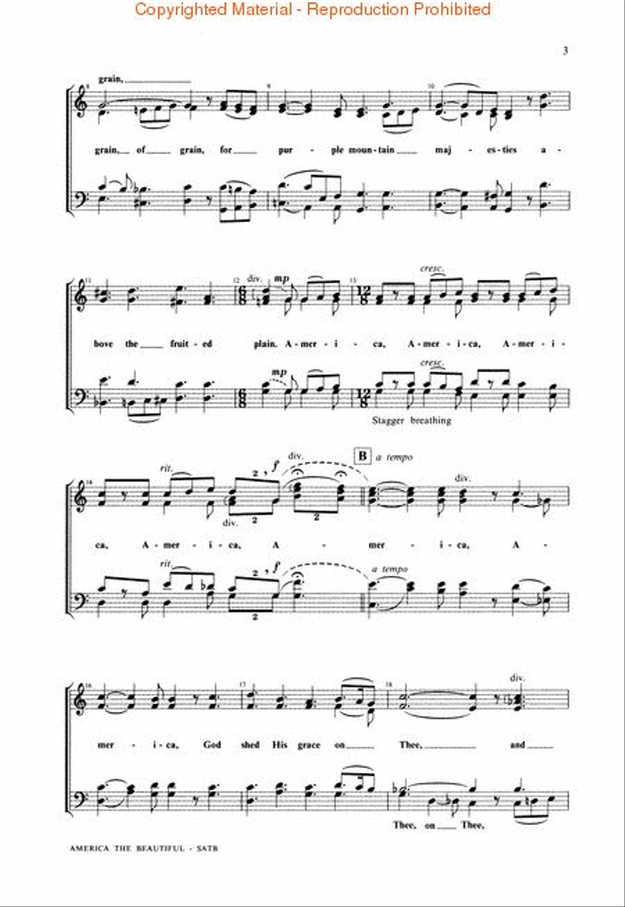 America the Beautiful 4-Part scores gallery preview page 3