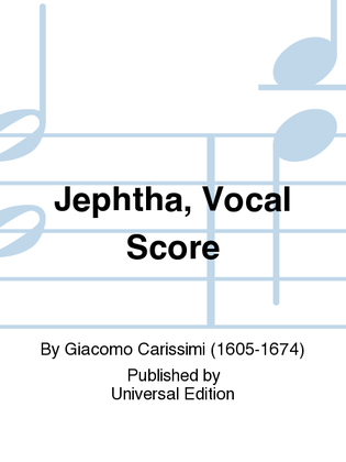 Jephtha, Vocal Score