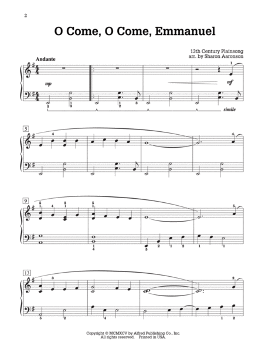 O Come, O Come, Emmanuel Piano Solo scores gallery preview page 2