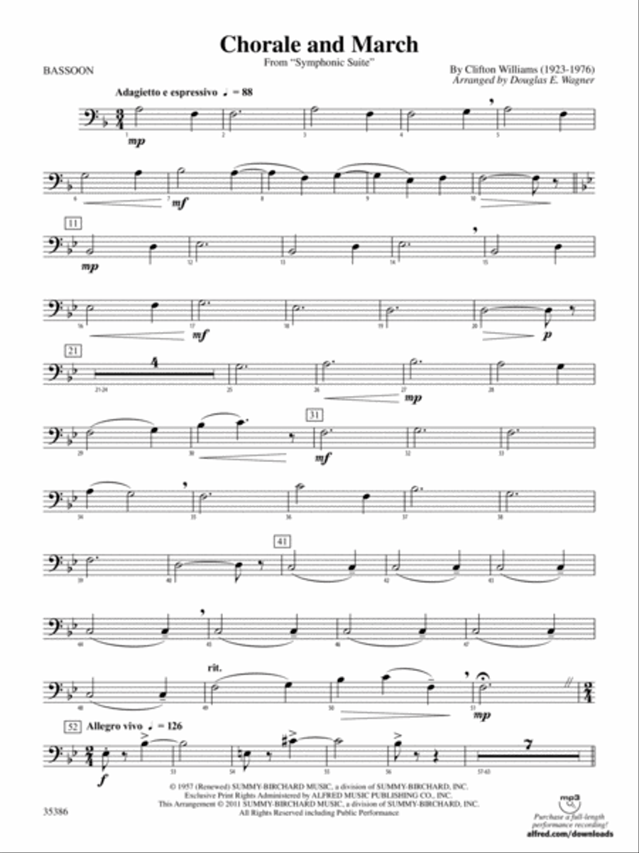 Chorale and March: Bassoon Concert Band scores gallery preview page 1