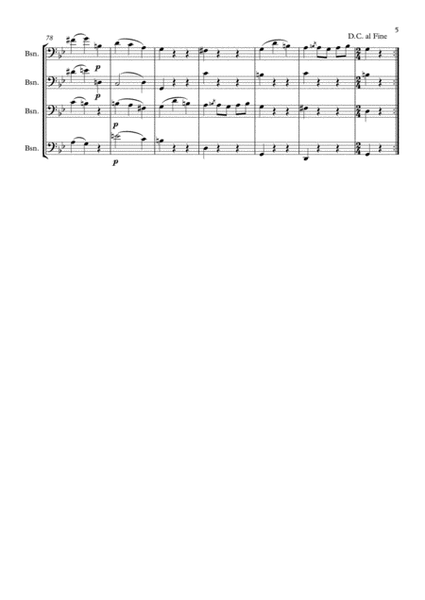 Mozart, Menuetto from Symphony no. 40 for Bassoon Quartet