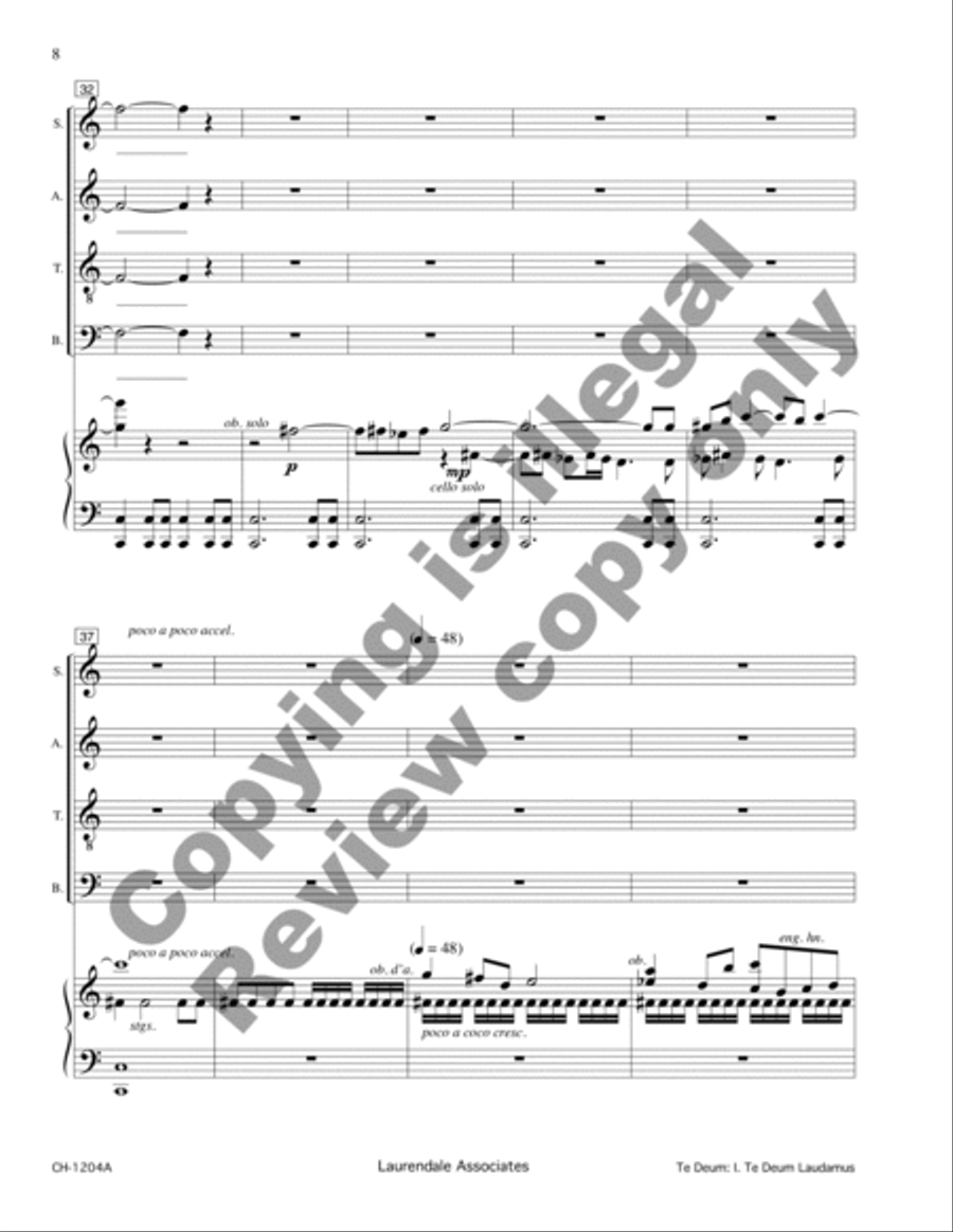 Te Deum 4-Part scores gallery preview page 9
