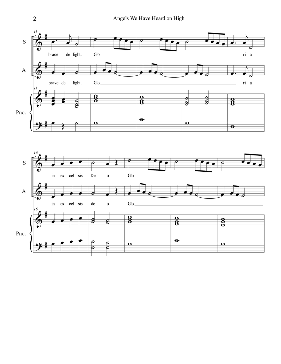 Angels We Have Heard on High 2-Part scores gallery preview page 2