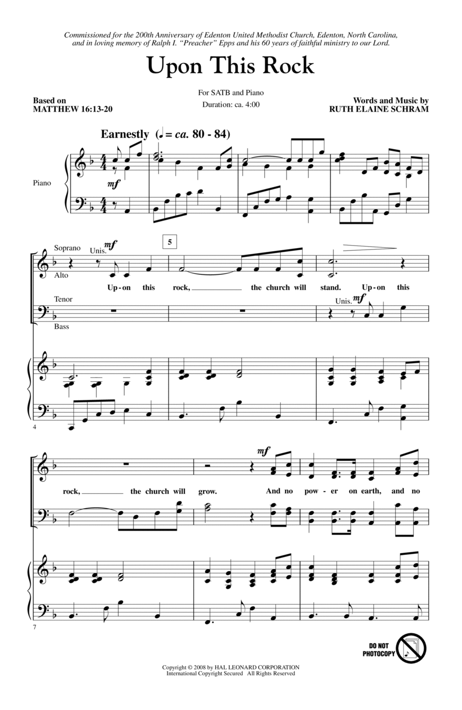 Upon This Rock 4-Part scores gallery preview page 1