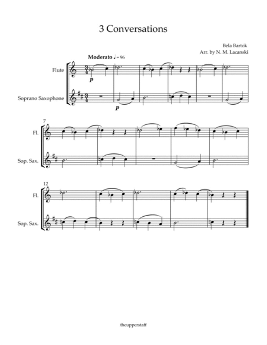 3 Conversations Woodwind Duet scores gallery preview page 2