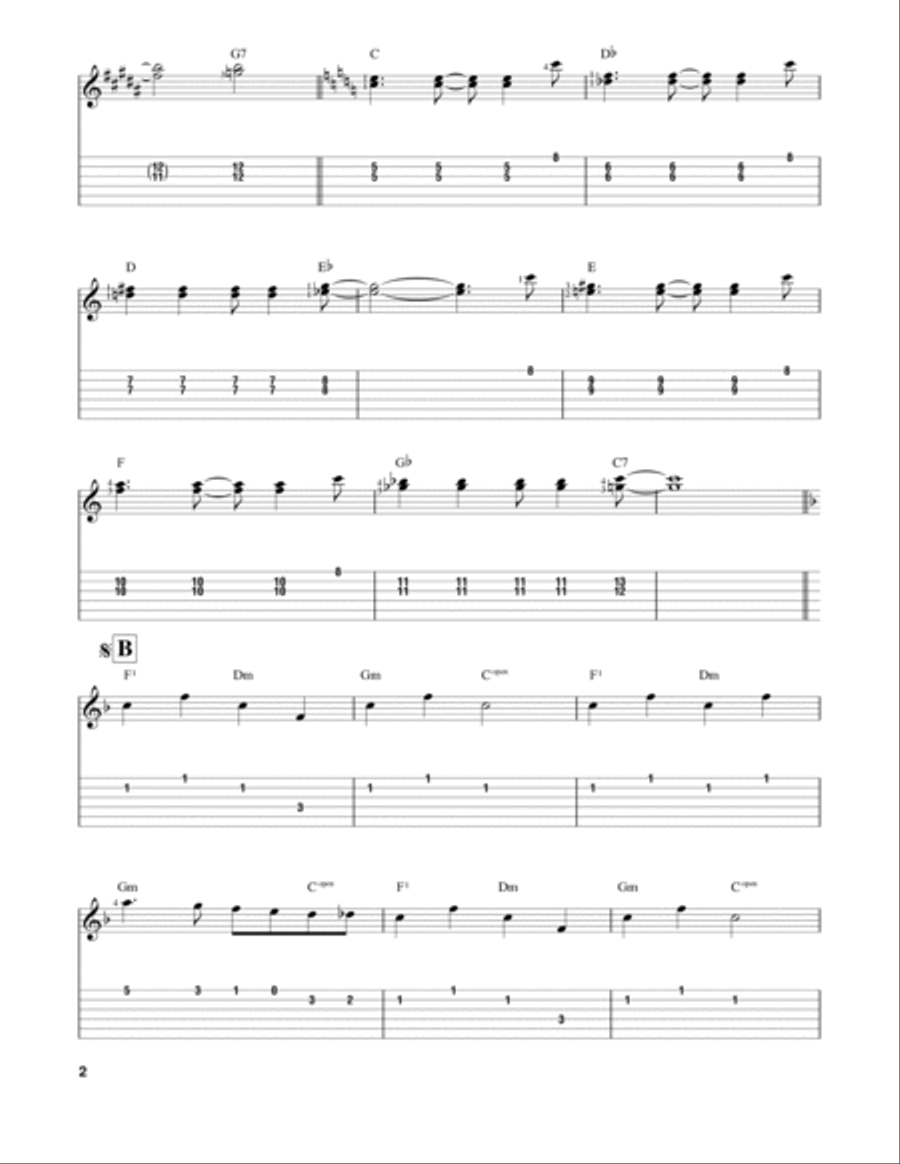 Jeopardy Theme Guitar Tablature scores gallery preview page 2
