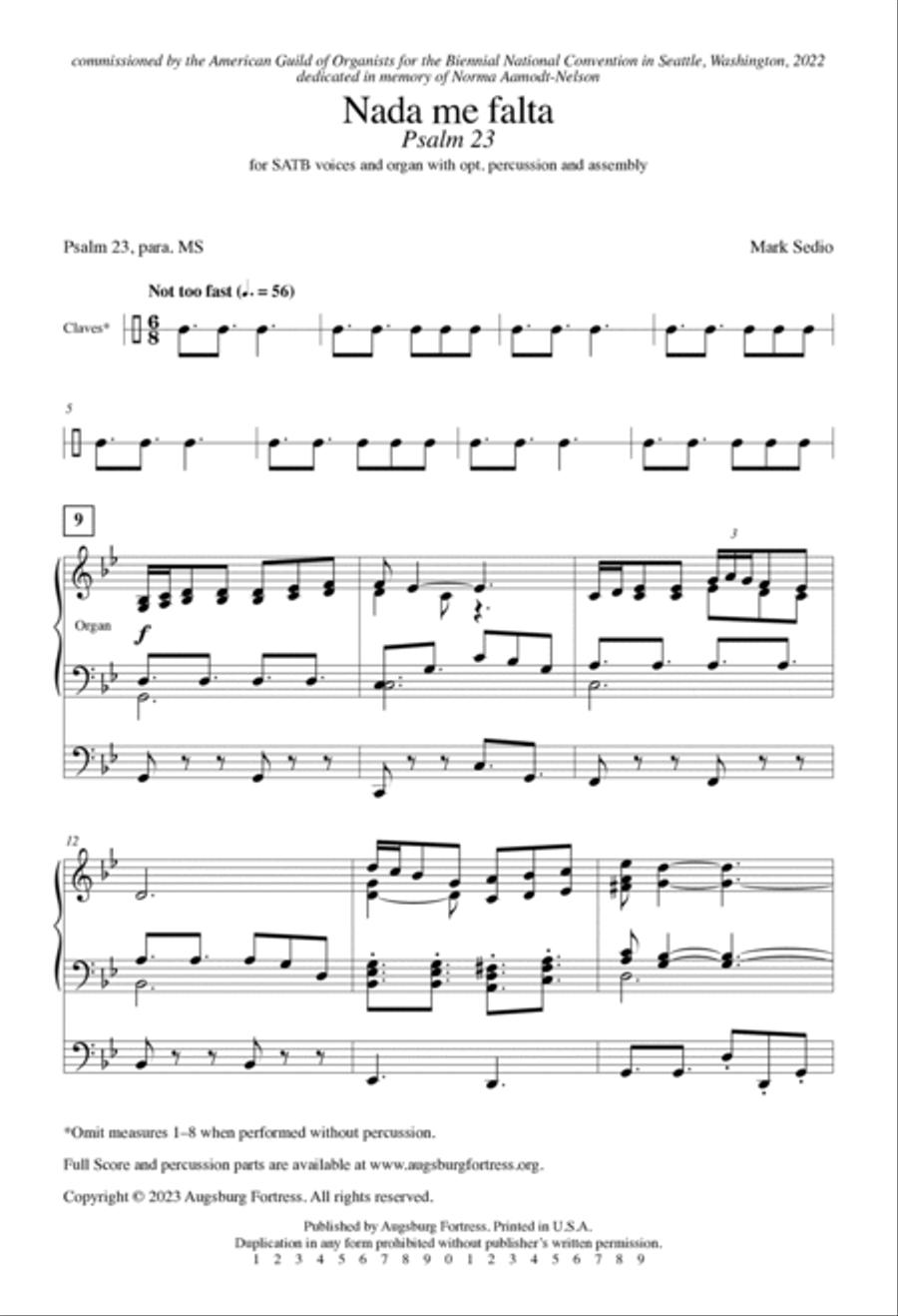 Nada me falta: Psalm 23 4-Part scores gallery preview page 2