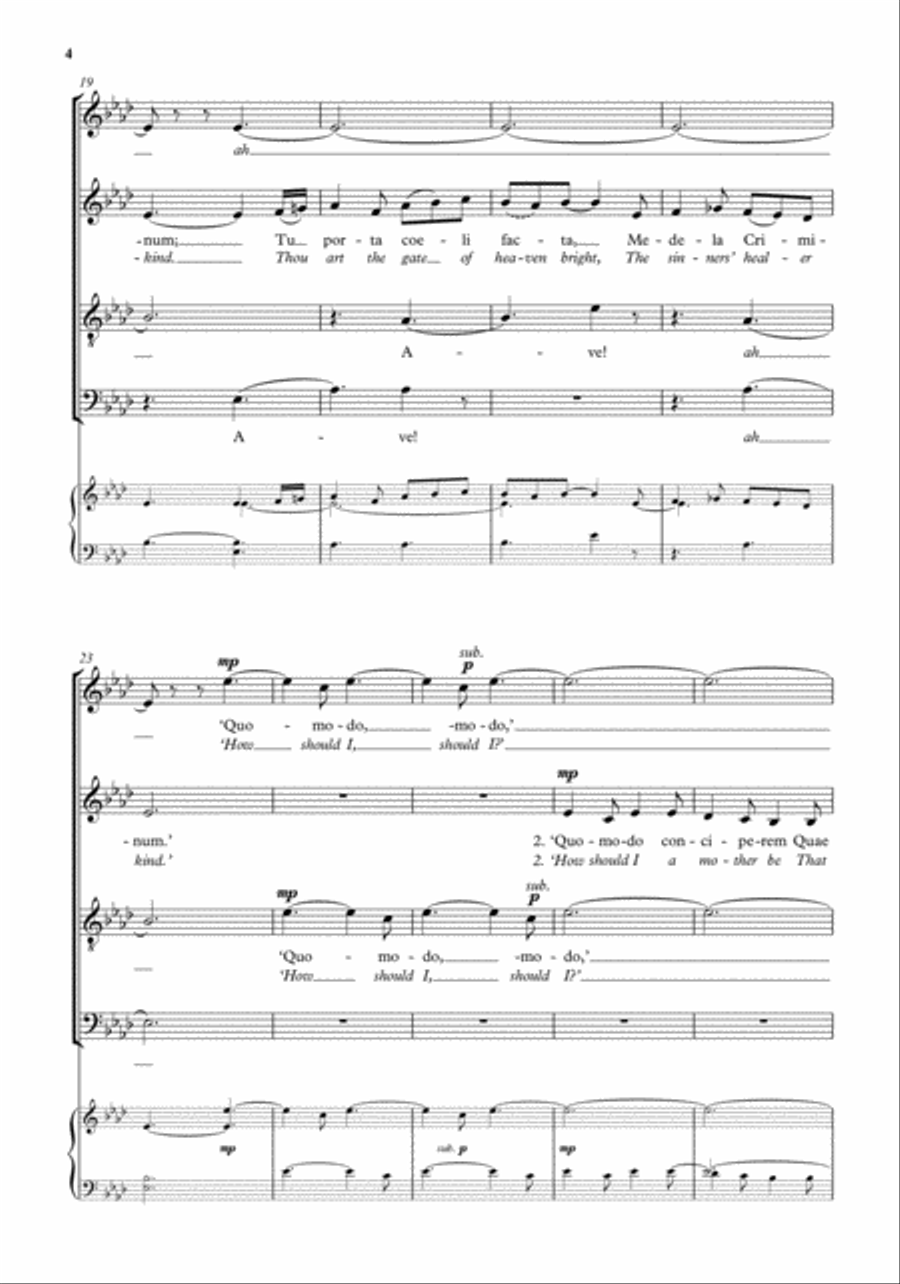 Angelus ad virginem (Gabriel to Mary came) 4-Part scores gallery preview page 4