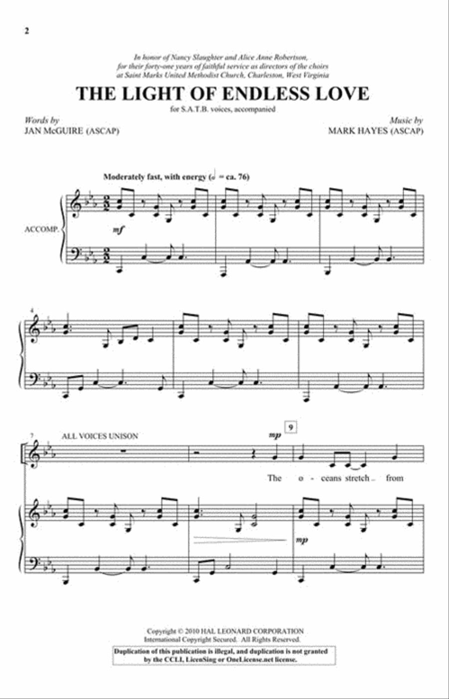 The Light of Endless Love 4-Part scores gallery preview page 2