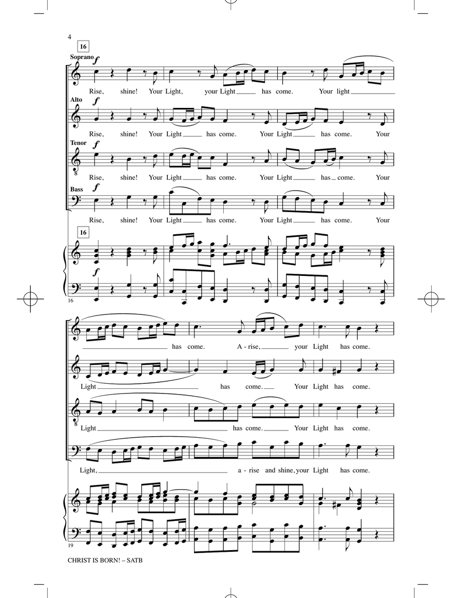 Christ Is Born! (Let Heaven And Earth Rejoice) 4-Part scores gallery preview page 3