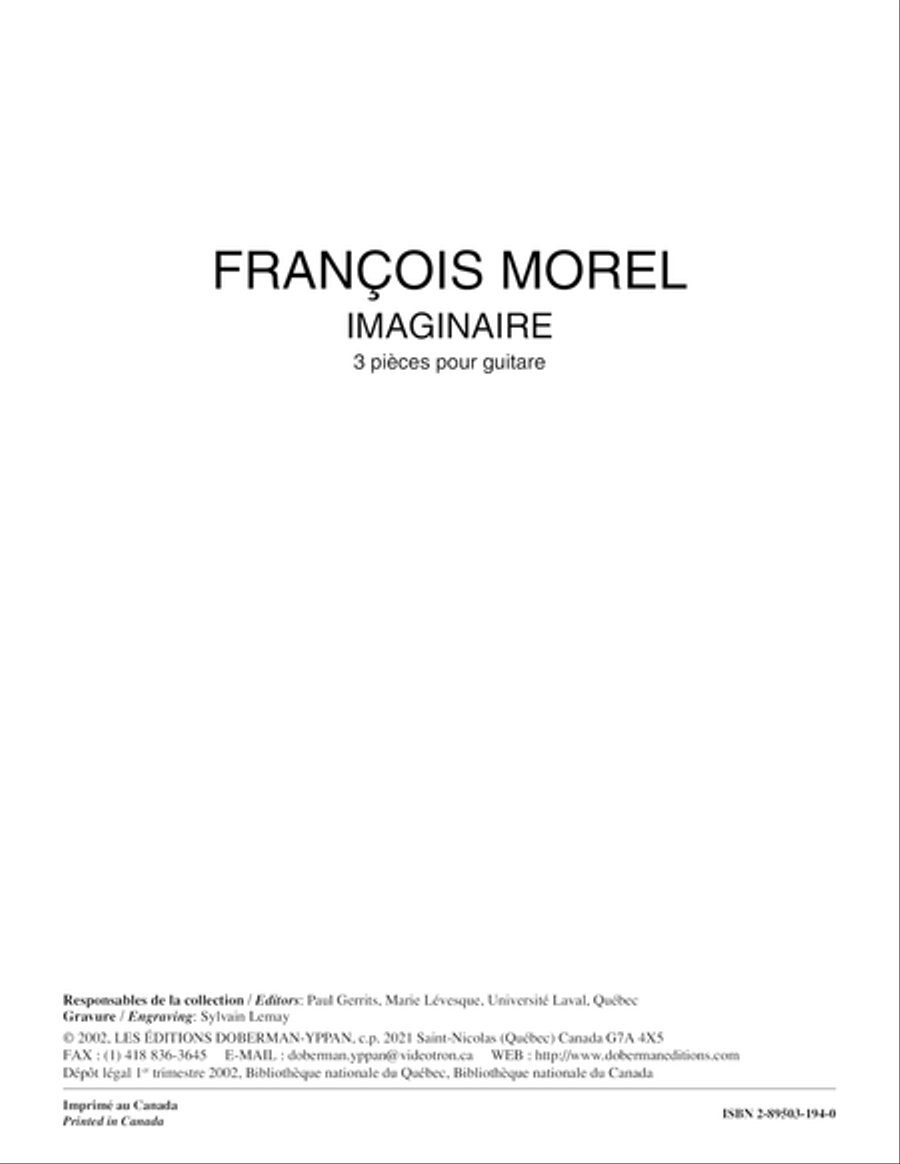 Imaginaire Classical Guitar scores gallery preview page 1