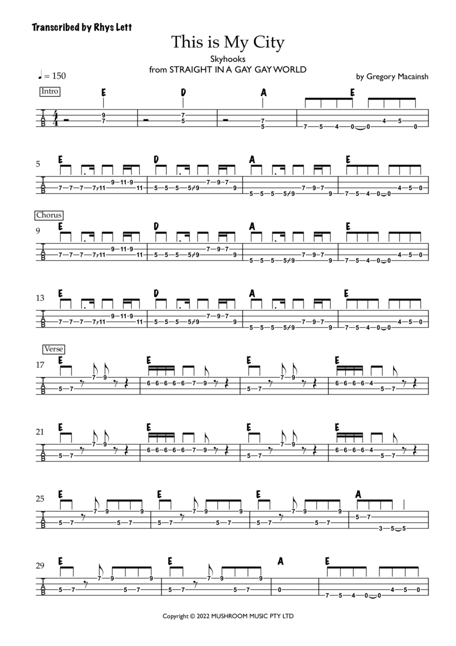 This Is My City Guitar Tablature scores gallery preview page 1