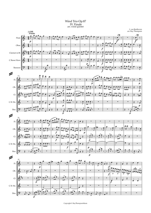 Book cover for Beethoven: Wind Trio in C Major Op.87 Mvt.IV Finale - wind quintet