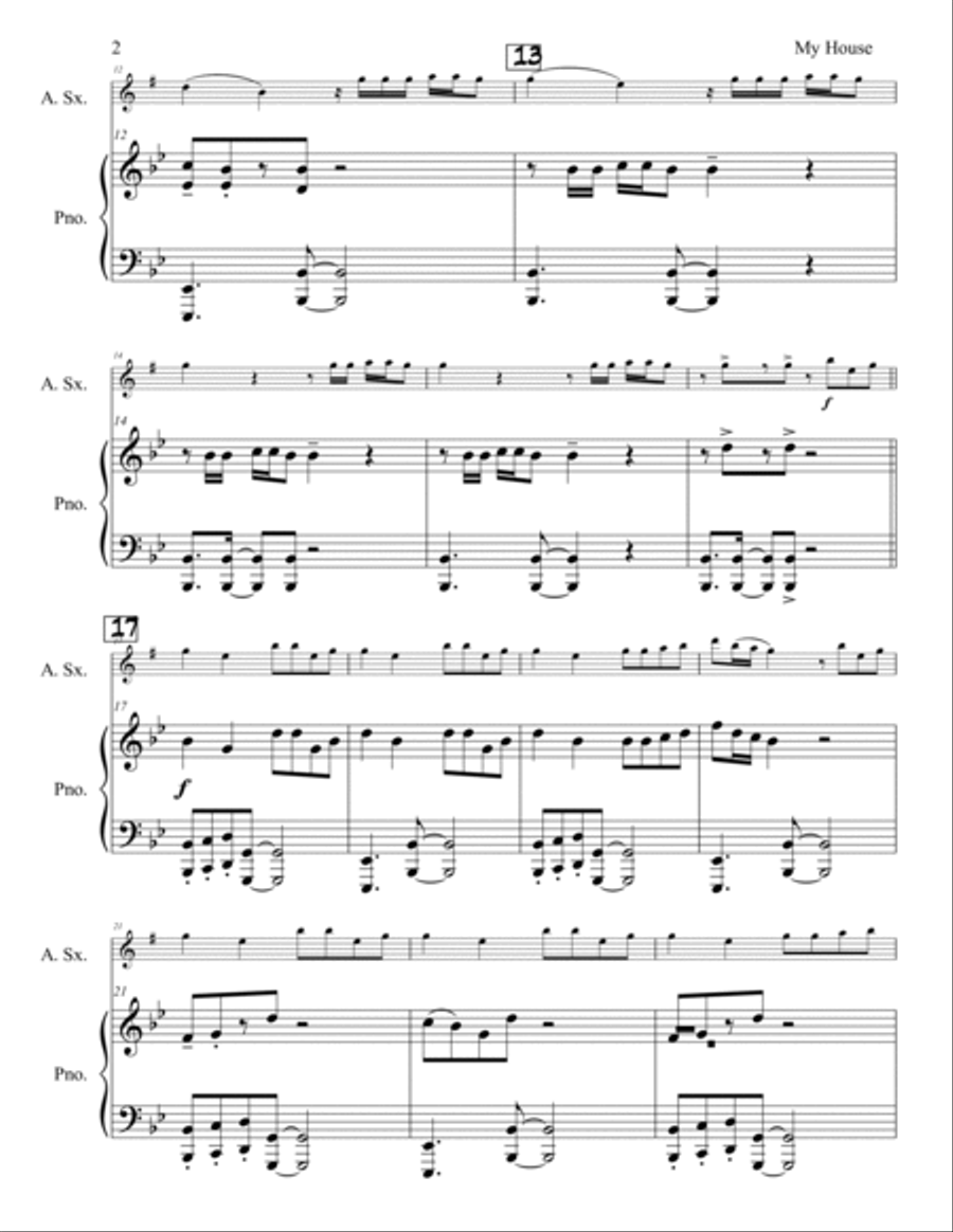 My House Alto Saxophone scores gallery preview page 3