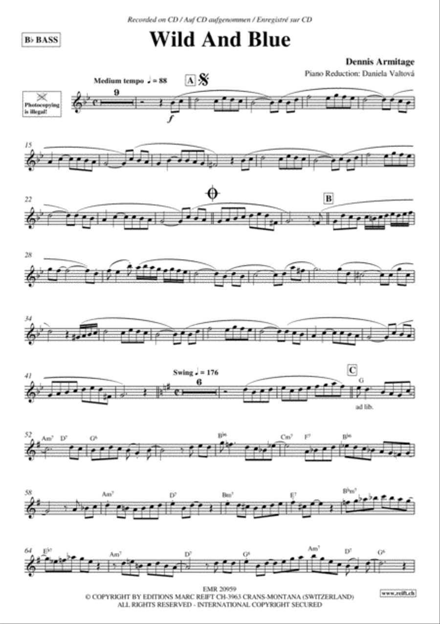 Wild And Blue Piano Accompaniment scores gallery preview page 2
