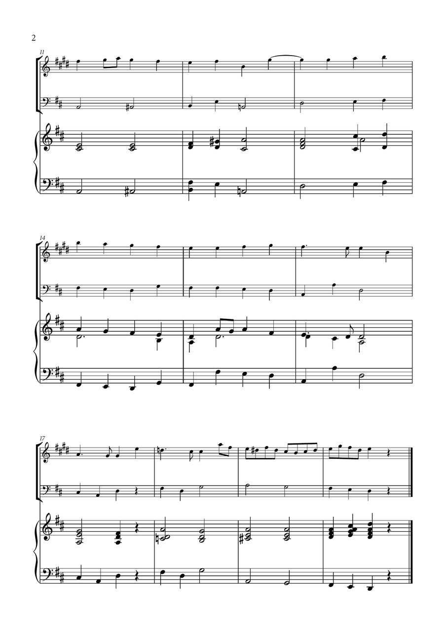 L. v. Beethoven - Ode to Joy (from Symphony No. 9) for Clarinet, Bassoon and Piano Woodwind Duet scores gallery preview page 2