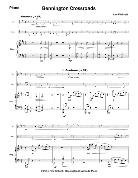 Diehnelt: Bennington Crossroads for Clarinet, Violin and Piano image number null