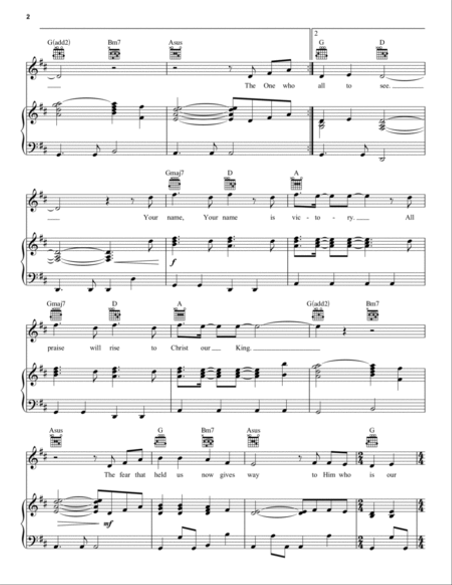 Resurrecting Piano, Vocal, Guitar scores gallery preview page 2