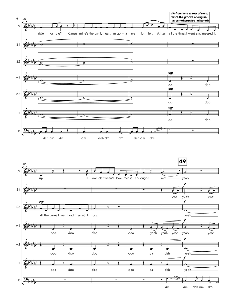I Love Me I Love Me A Cappella scores gallery preview page 6