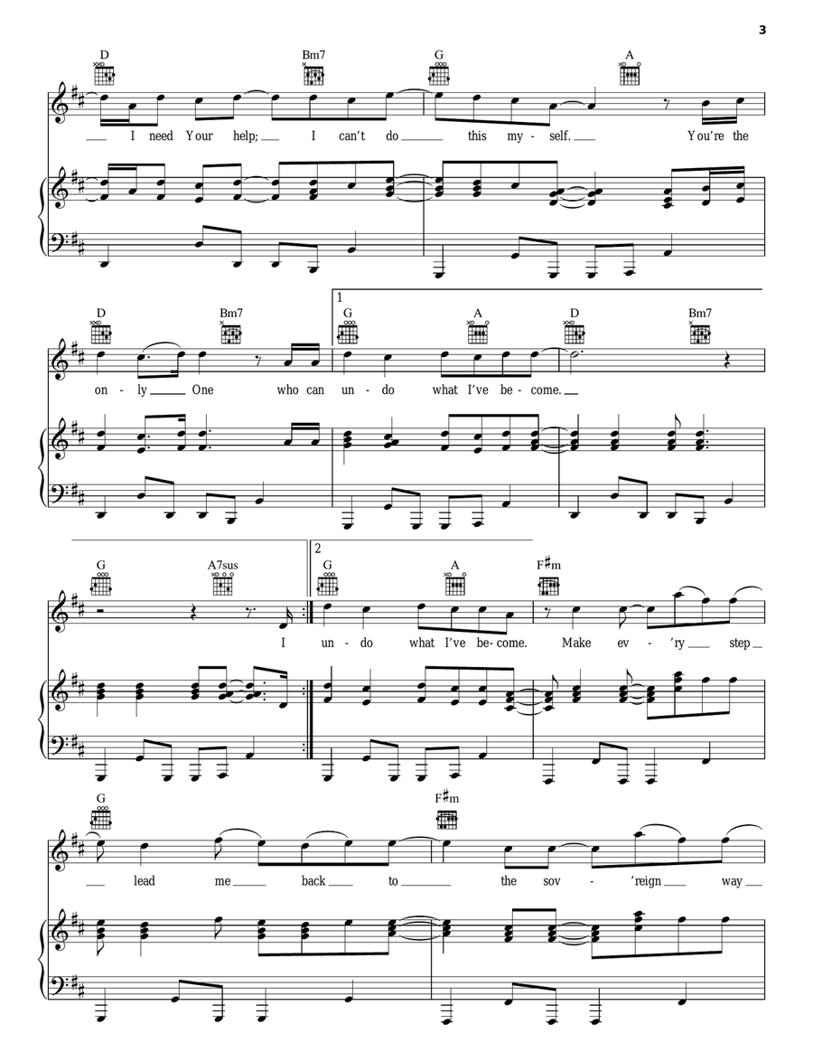 Undo Piano, Vocal, Guitar scores gallery preview page 3