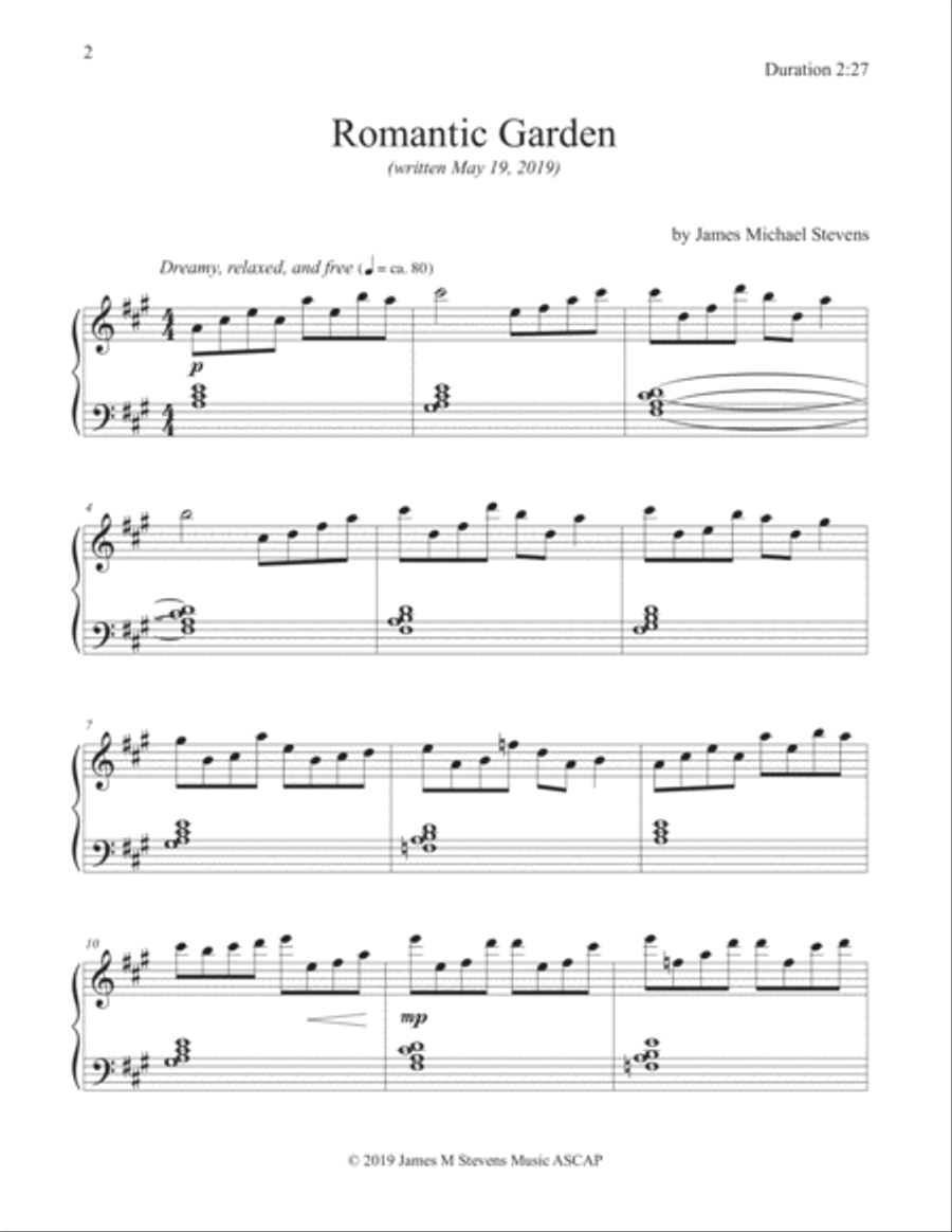 Romantic Garden - Dreamy Piano Piano Solo scores gallery preview page 2