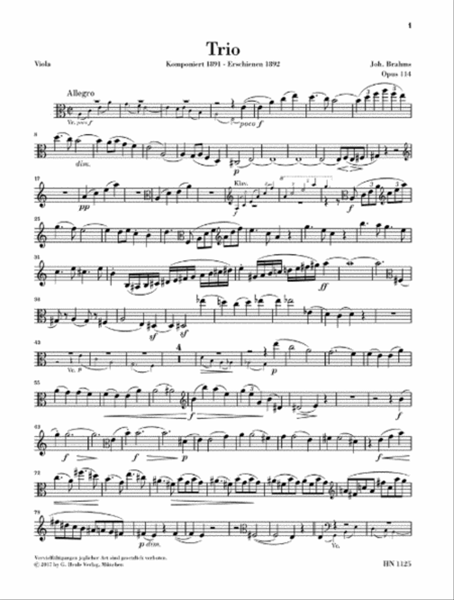 Trio in A Minor, Op. 114 – Revised Edition Clarinet scores gallery preview page 3