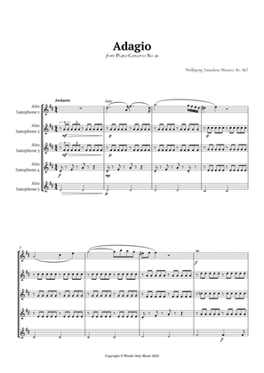 Andante from Piano Concerto No. 21 by Mozart for Alto Sax Quintet