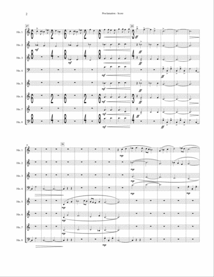 Proclamation (higher key) Horn scores gallery preview page 3