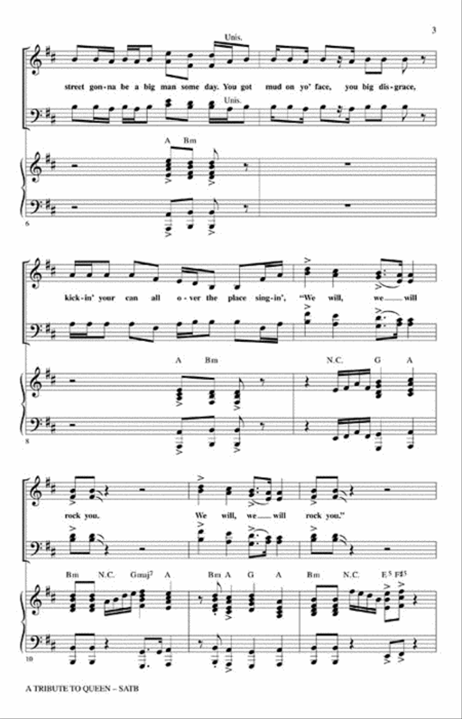 A Tribute To Queen (Medley) Show Choir scores gallery preview page 3