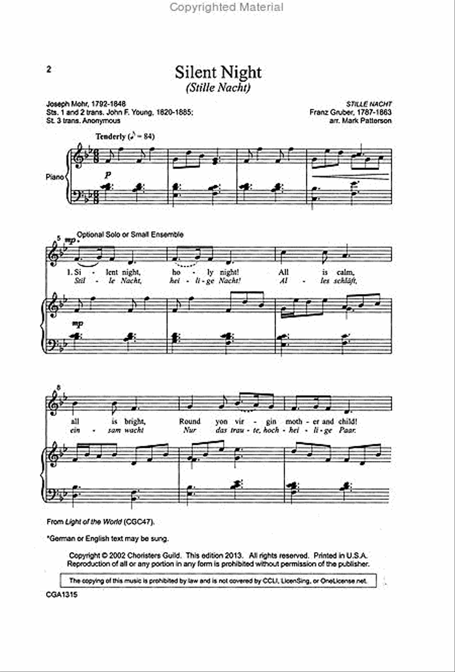 Silent Night / Stille Nacht 2-Part scores gallery preview page 2
