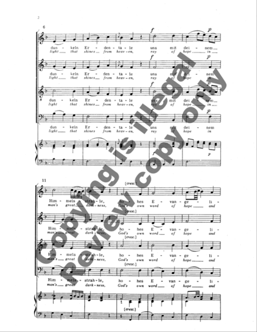 Leucht im dunkeln Erdentale (Ray of Light) 4-Part scores gallery preview page 7