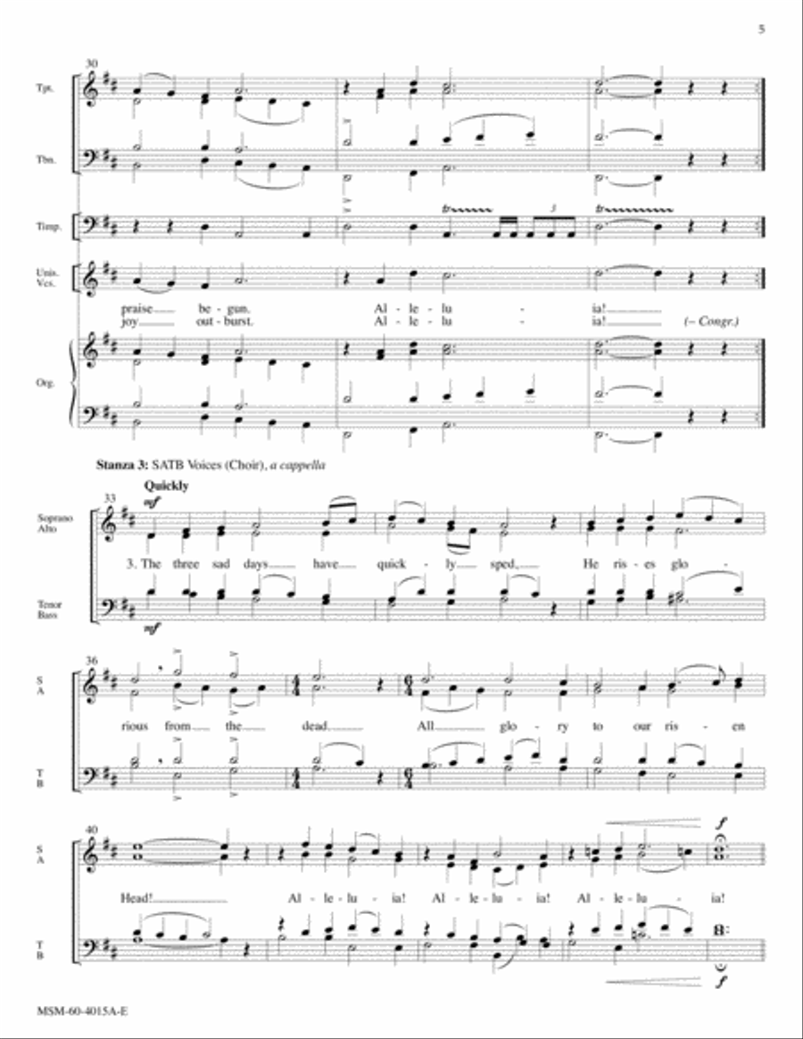 The Strife Is O'er, the Battle Done Choir scores gallery preview page 5