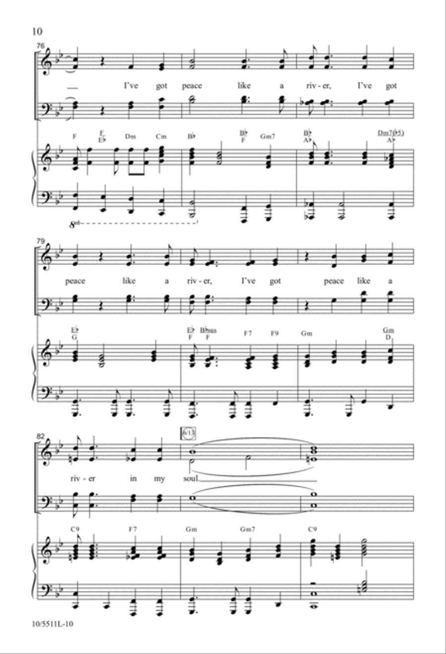 I've Got Peace Like a River 4-Part scores gallery preview page 10