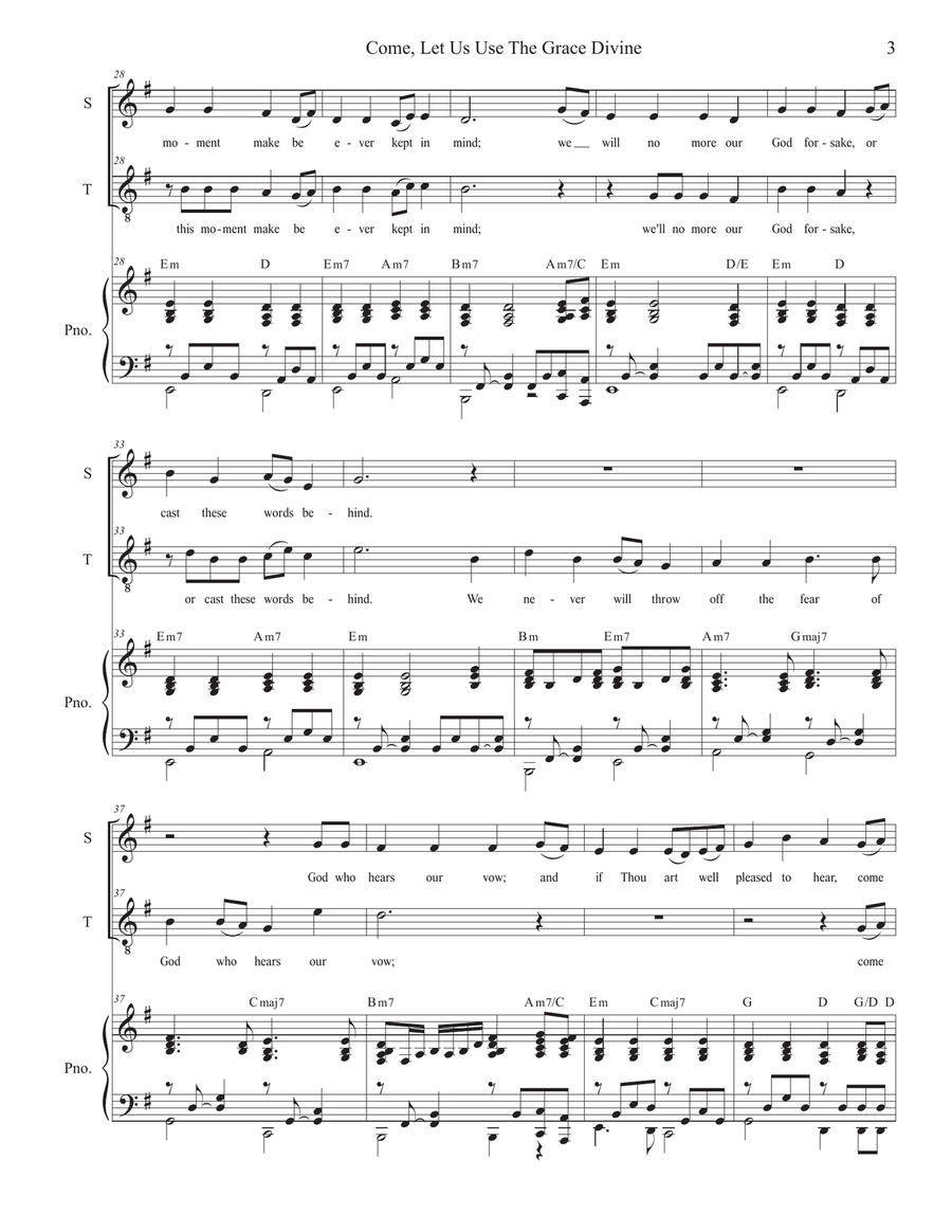 Come, Let Us Use The Grace Divine (2-part choir - (Soprano and Tenor) 2-Part scores gallery preview page 4