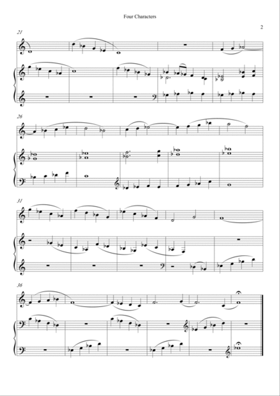 Four Characters Clarinet Solo scores gallery preview page 4