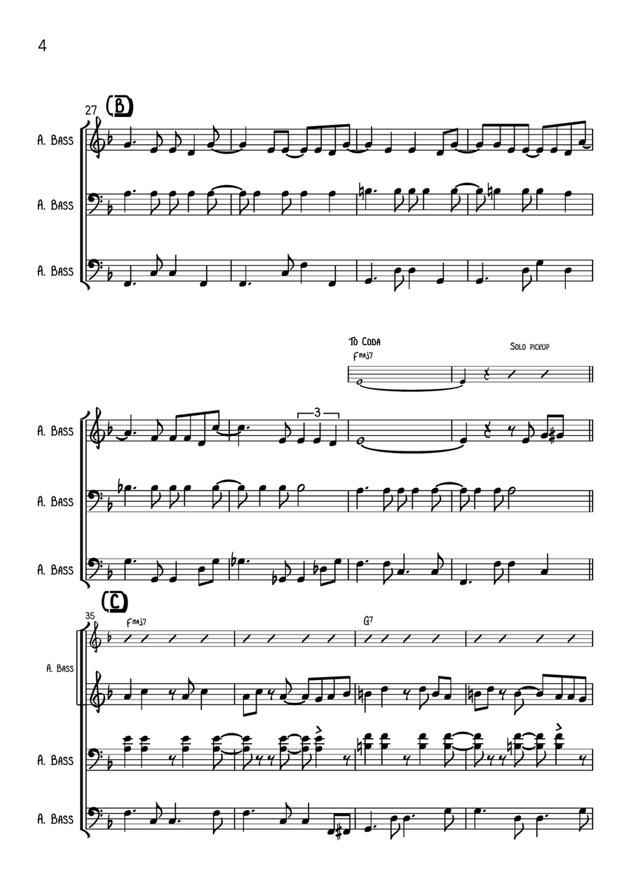 The Girl From Ipanema (garôta De Ipanema) Double Bass scores gallery preview page 4