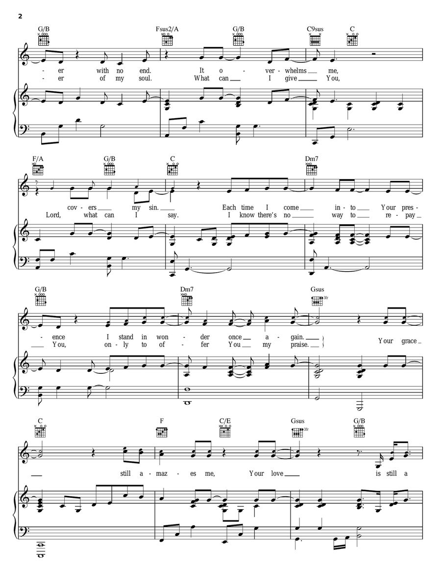 Your Grace Still Amazes Me Piano, Vocal, Guitar scores gallery preview page 2