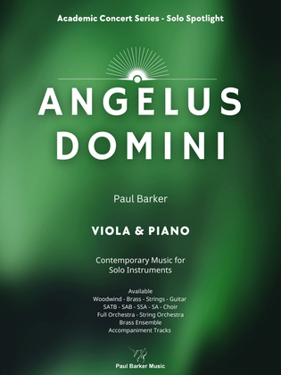 Book cover for Angelus Domini (Viola & Piano)