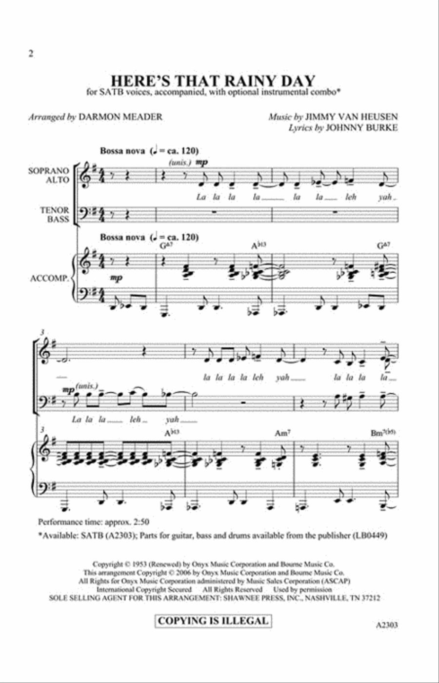 Here's That Rainy Day Here's That Rainy Day 4-Part scores gallery preview page 2