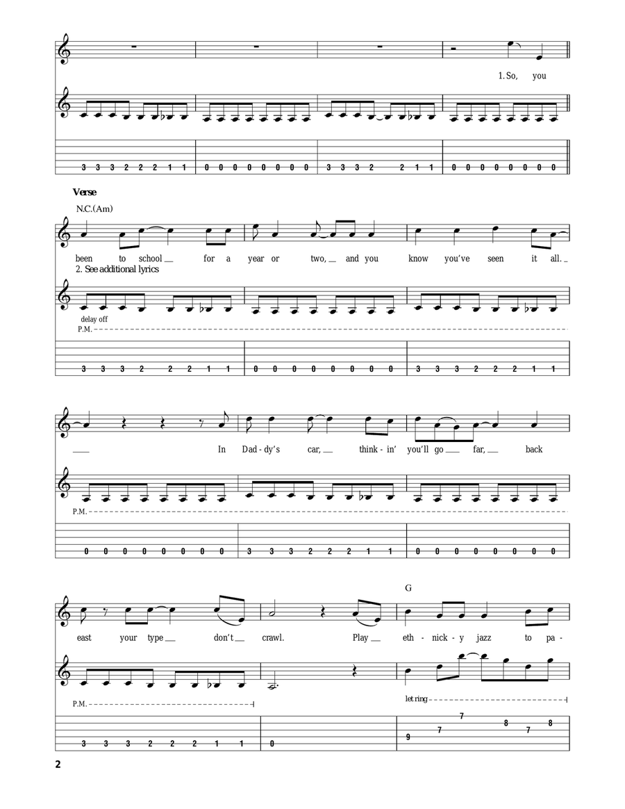 Holiday In Cambodia Electric Guitar scores gallery preview page 2